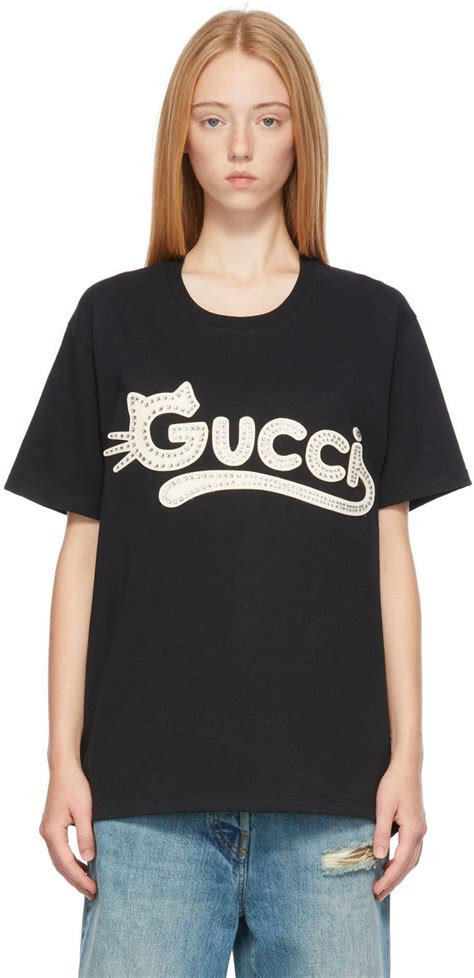 black gucci t shirt womens|all black Gucci shirt.